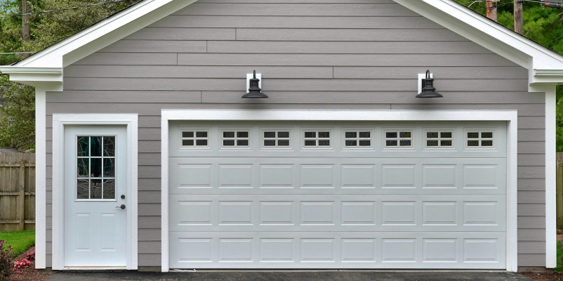 newly built stick frame garage construction